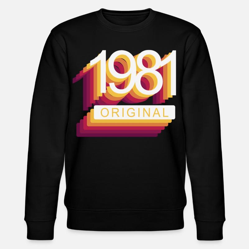 Geboren 1981 - Stanley/Stella Unisex Bio-Sweatshirt CHANGER  - Schwarz