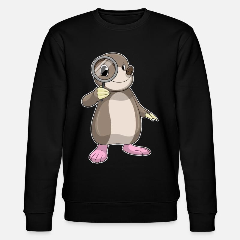 Maulwurf mit Lupe - Stanley/Stella Unisex Bio-Sweatshirt CHANGER  - Schwarz