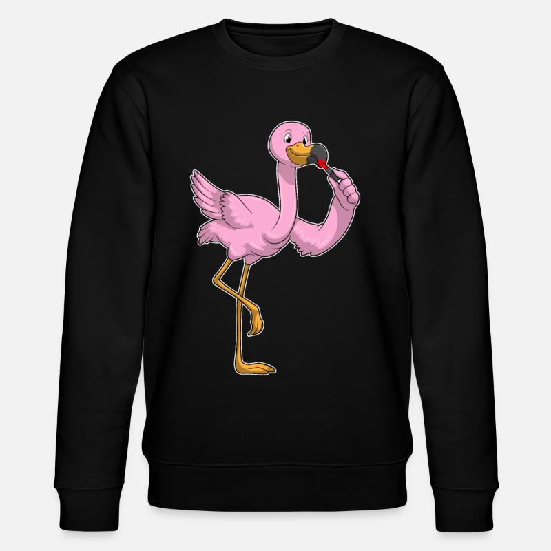 Flamingo mit Lippenstift - Stanley/Stella Unisex Bio-Sweatshirt CHANGER - Schwarz