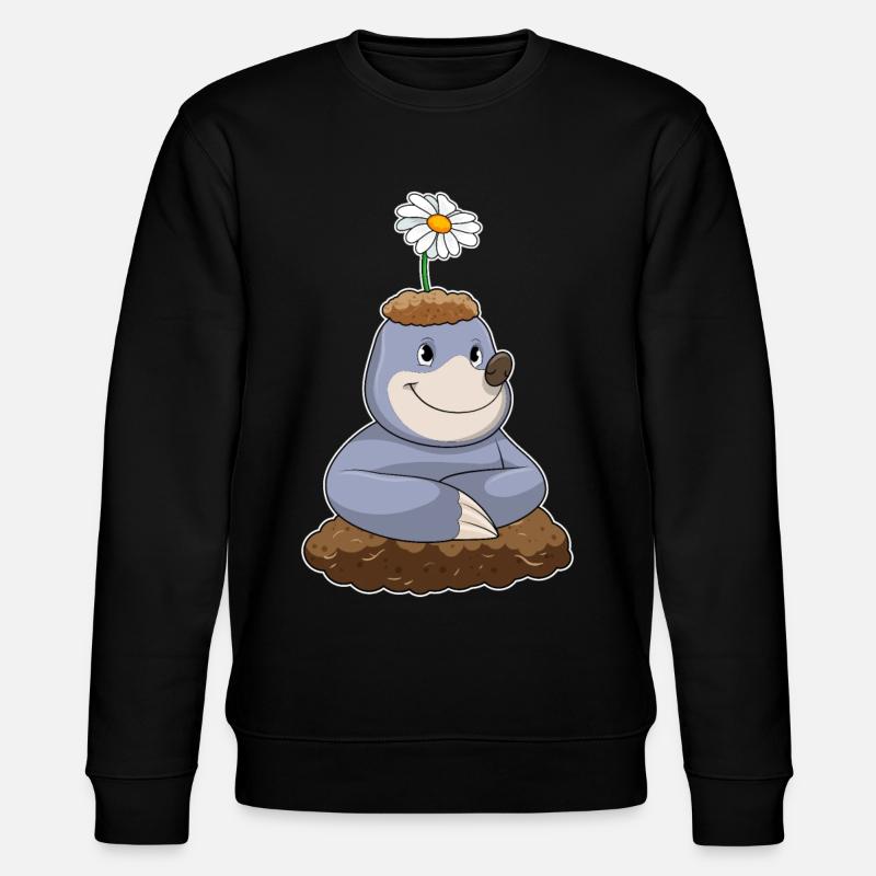 Maulwurf Gänseblümchen - Stanley/Stella Unisex Bio-Sweatshirt CHANGER - Schwarz