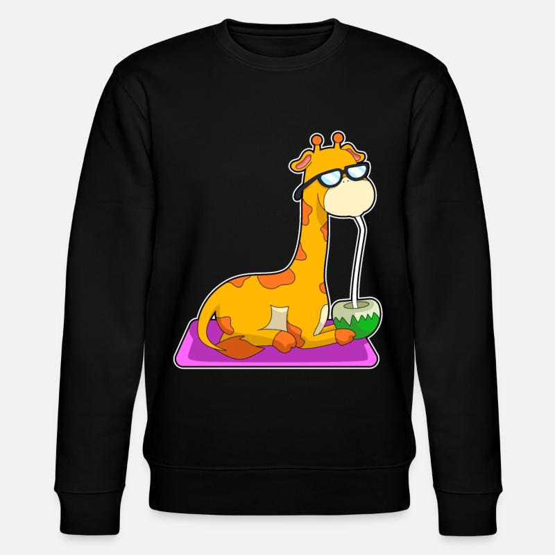 Giraffe mit Kokosnuss - Sweat bio CHANGER Stanley/Stella Unisexe - noir