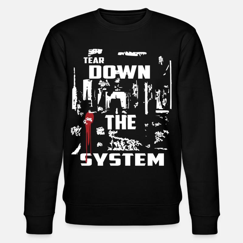 Zerstören Sie das System - Stanley/Stella Unisex Bio-Sweatshirt CHANGER  - Schwarz
