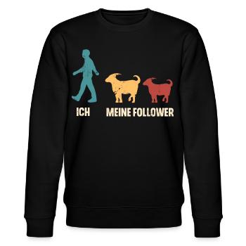 Ich Und Meine Follower Ziegen Ziege - Stanley/Stella Unisex Bio-Sweatshirt CHANGER  - Schwarz - Vorne - Nik (191cm) & Marisol (170cm)