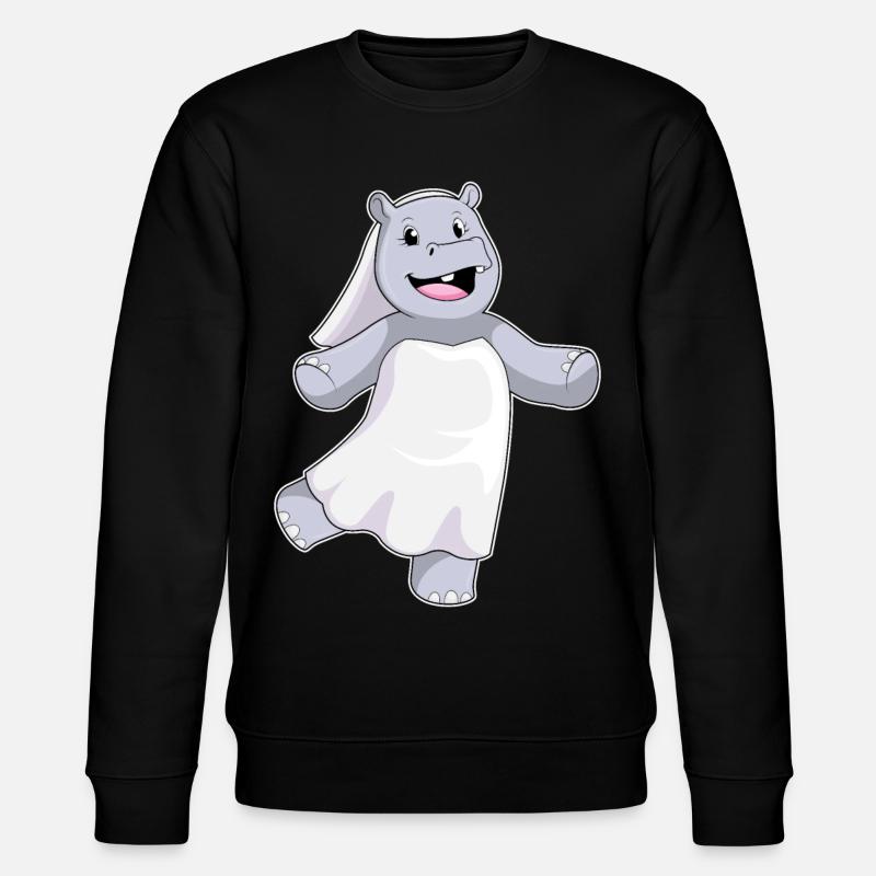 Hippopotame comme une mariée avec voile - Sweat bio CHANGER Stanley/Stella Unisexe - noir