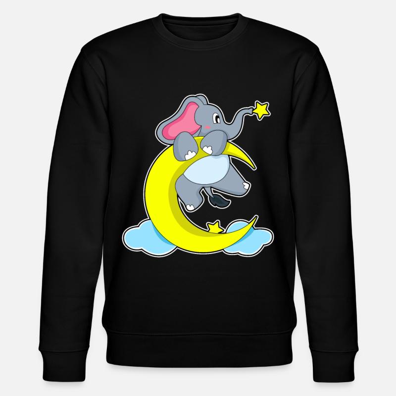 Elephant Moon - Stanley/Stella CHANGER Unisex Organic Sweatshirt - black