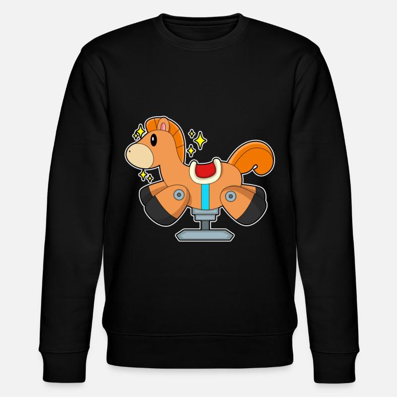 Süßes Schaukelpferd - Stanley/Stella Unisex Bio-Sweatshirt CHANGER  - Schwarz