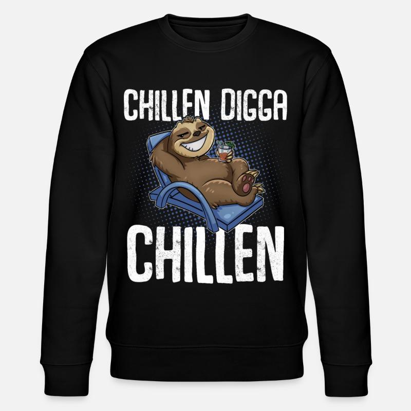Chillen Digga Chillen Faultier - Stanley/Stella Unisex Bio-Sweatshirt CHANGER  - Schwarz