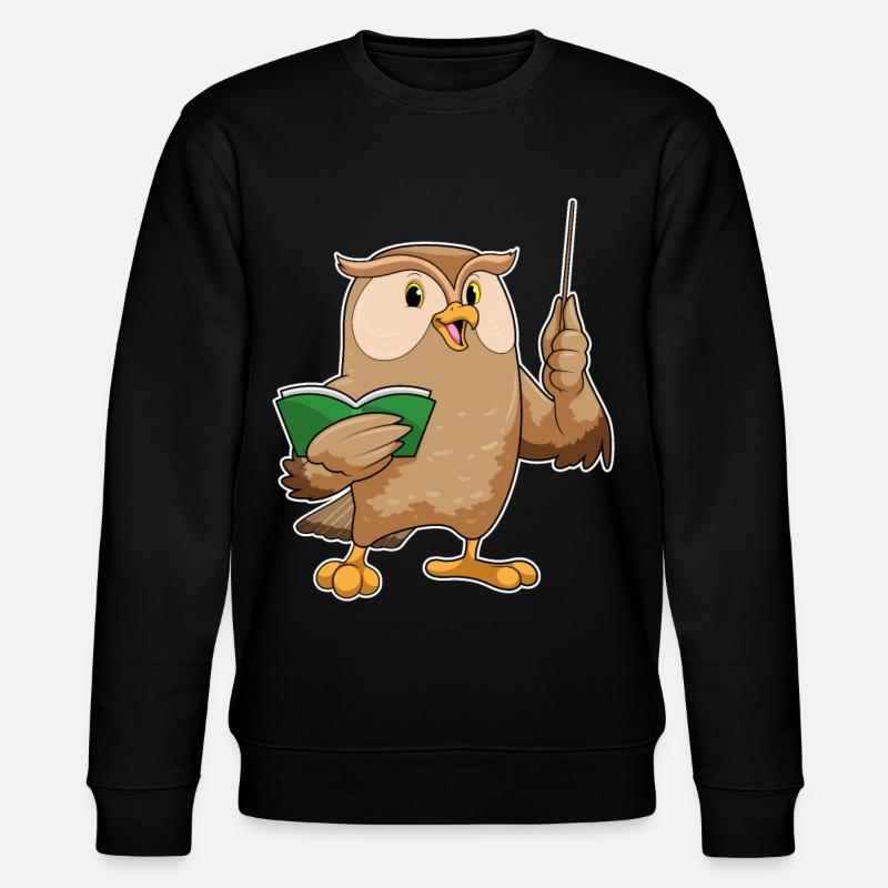 Owl teacher pointer school - Stanley/Stella CHANGER Unisex Organic Sweatshirt - black