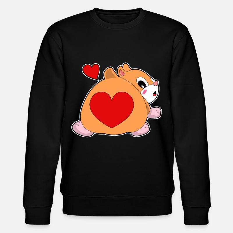 Hamster avec cœur - Sweat bio CHANGER Stanley/Stella Unisexe - noir