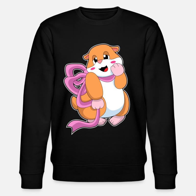 Hamster Bow - Stanley/Stella CHANGER Unisex Organic Sweatshirt - black