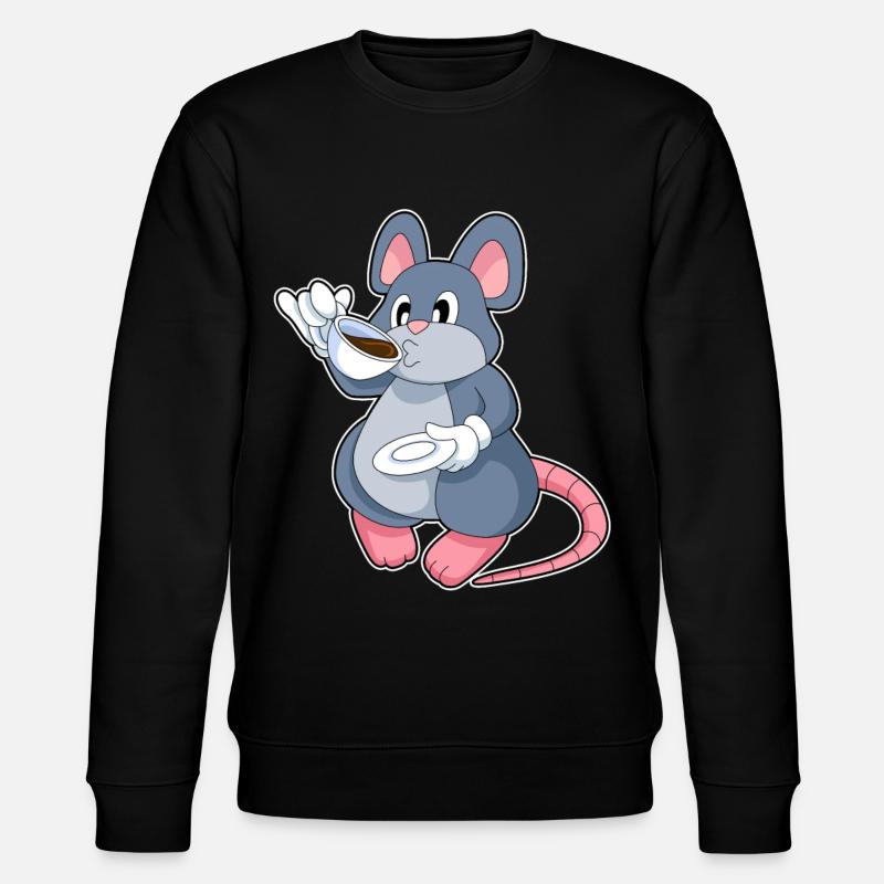 Maus Kaffee Tasse - Stanley/Stella Unisex Bio-Sweatshirt CHANGER - Schwarz