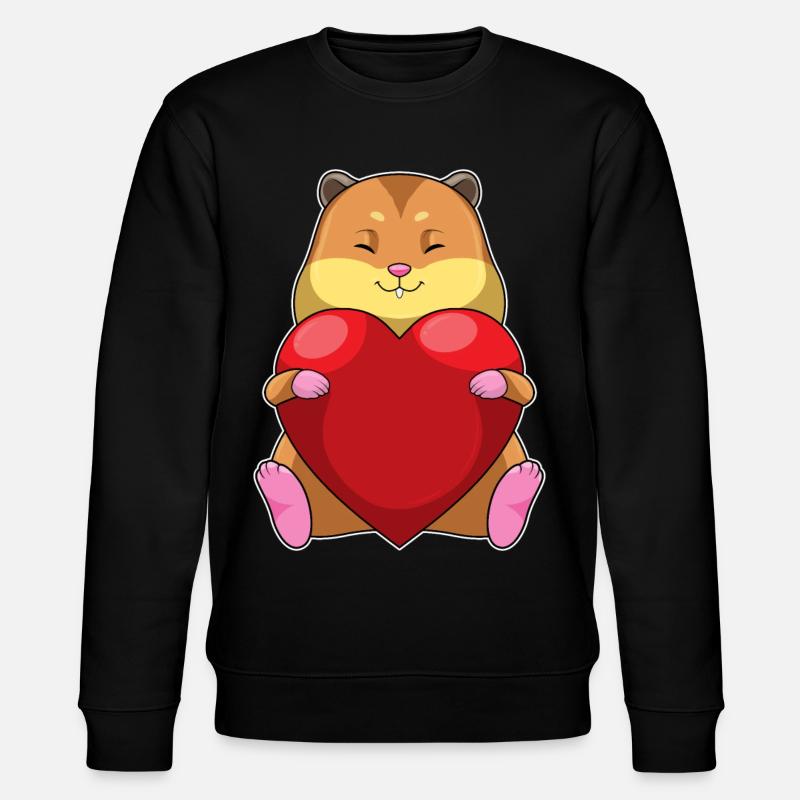 Hamster avec cœur - Sweat bio CHANGER Stanley/Stella Unisexe - noir