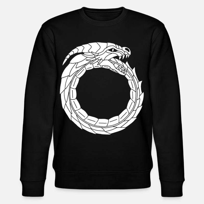 Verschlingender Weißer Drache - Stanley/Stella Unisex Bio-Sweatshirt CHANGER  - Schwarz