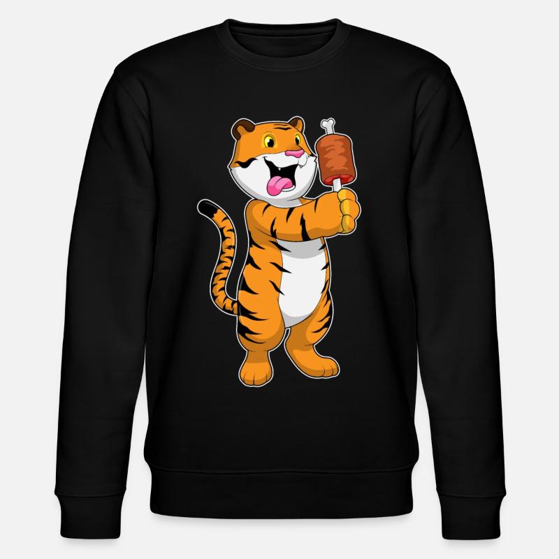 Tiger mit Fleisch - Stanley/Stella Unisex Bio-Sweatshirt CHANGER  - Schwarz