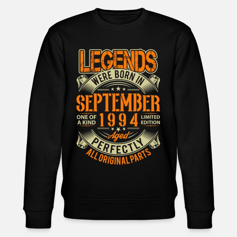 1994 Septembre Légende d’anniversaire - Sweat bio CHANGER Stanley/Stella Unisexe - noir
