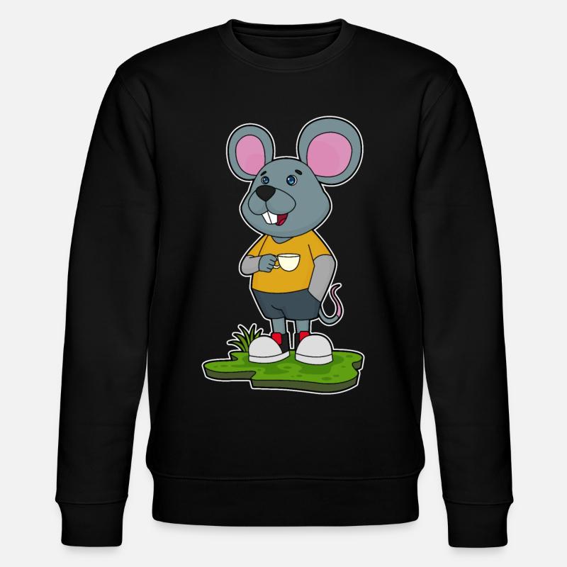 Mouse Mug - Stanley/Stella CHANGER Unisex Organic Sweatshirt - black
