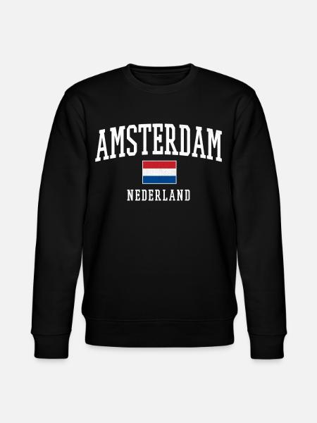 Amsterdam NL Flag Design - Stanley/Stella CHANGER Unisex Organic Sweatshirt - black