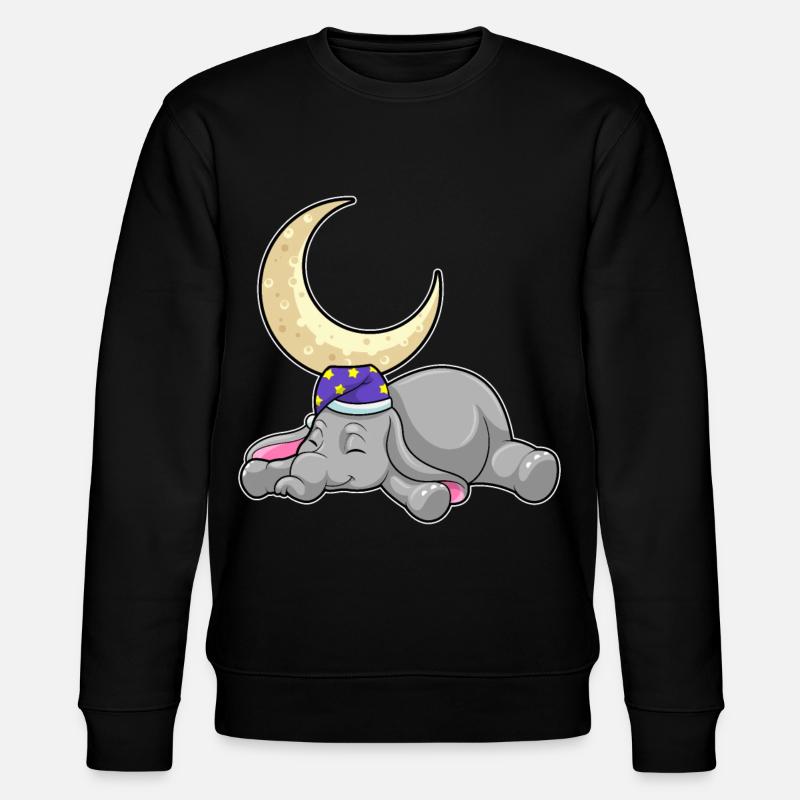 Éléphant avec lune - Sweat bio CHANGER Stanley/Stella Unisexe - noir