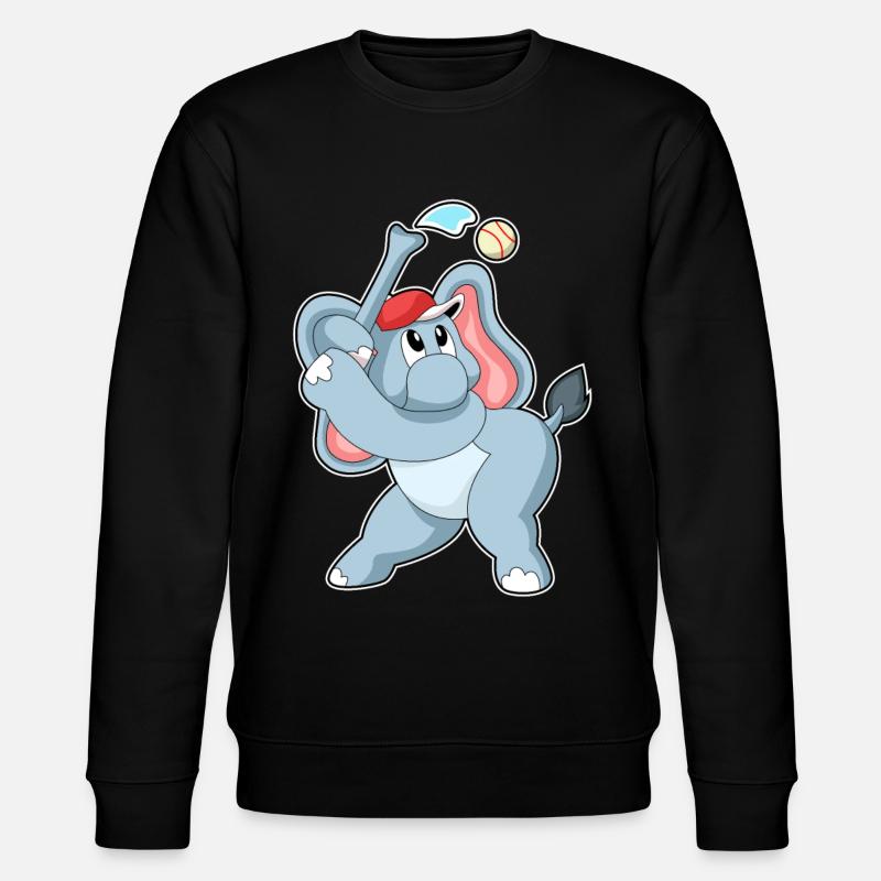 Elefant Baseball - Stanley/Stella Unisex Bio-Sweatshirt CHANGER - Schwarz
