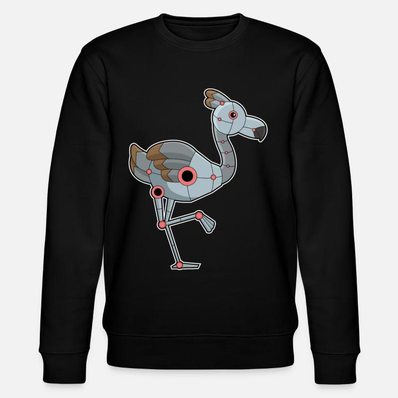 Flamingo als Roboter - Stanley/Stella Unisex Bio-Sweatshirt CHANGER  - Schwarz