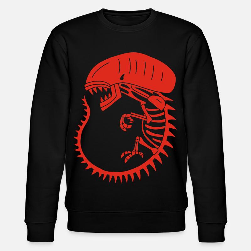 Rotes außerirdisches Monsterskelett - Stanley/Stella Unisex Bio-Sweatshirt CHANGER  - Schwarz