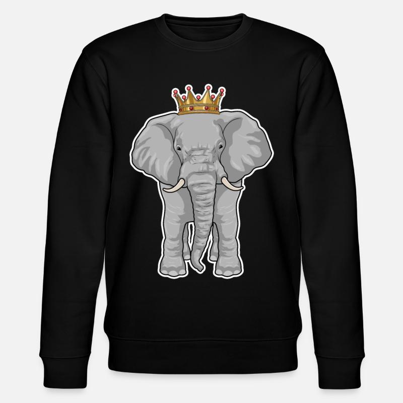 Elefant König Krone - Stanley/Stella Unisex Bio-Sweatshirt CHANGER  - Schwarz