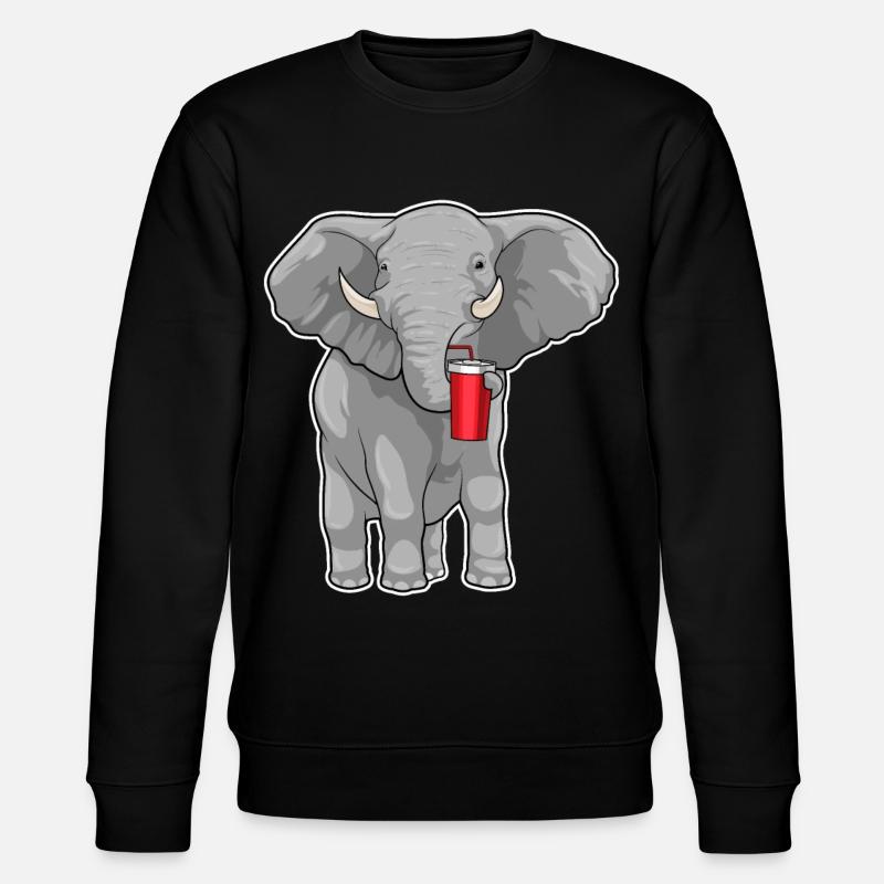 Elefant Trinkbecher - Stanley/Stella Unisex Bio-Sweatshirt CHANGER  - Schwarz