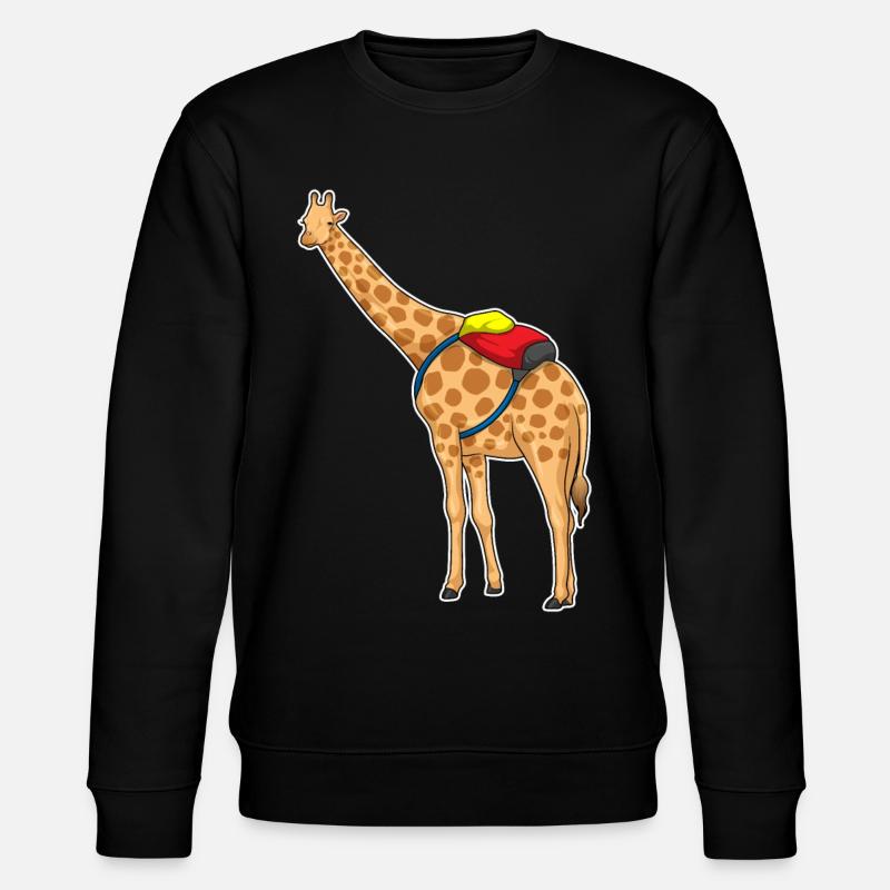 Giraffe Student Backpack School - Stanley/Stella CHANGER Unisex Organic Sweatshirt - black