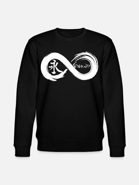 Oändlig symbol och evighet på japanska (vit) - Ekologisk sweatshirt CHANGER unisex från Stanley/Stella - svart