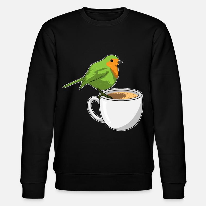 Vogel Kaffee Tasse - Stanley/Stella Unisex Bio-Sweatshirt CHANGER  - Schwarz
