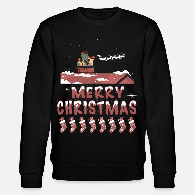 Frohes Fest zu Hause - Stanley/Stella Unisex Bio-Sweatshirt CHANGER  - Schwarz