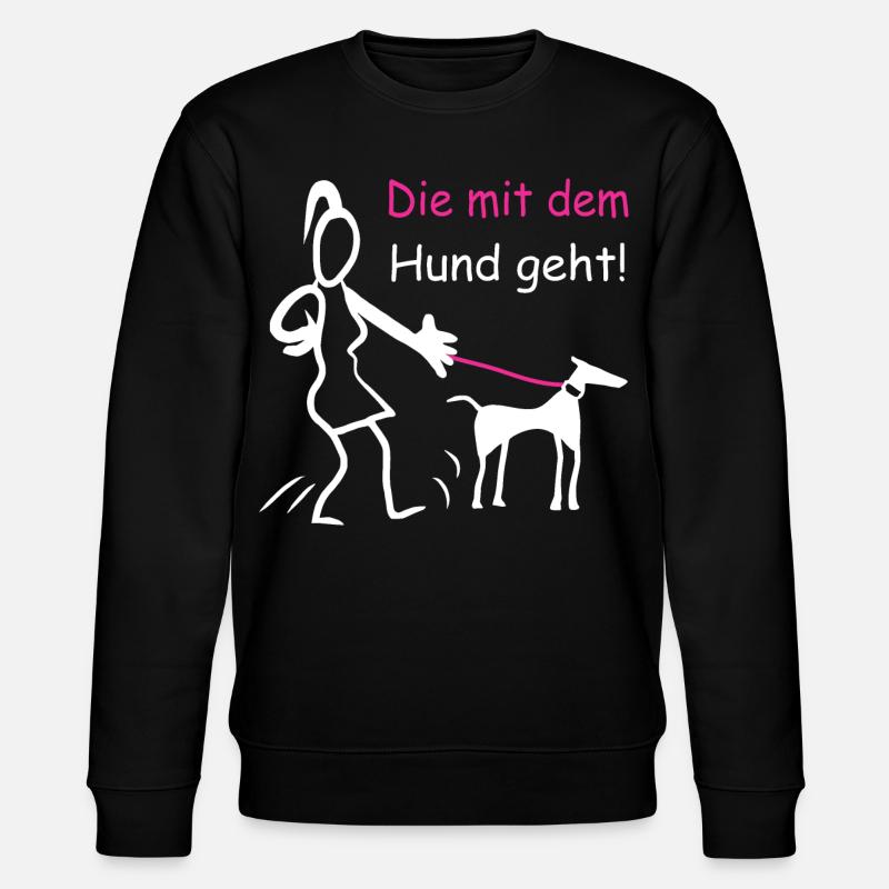 Die mit dem Hund geht ! - Stanley/Stella Unisex Bio-Sweatshirt CHANGER  - Schwarz