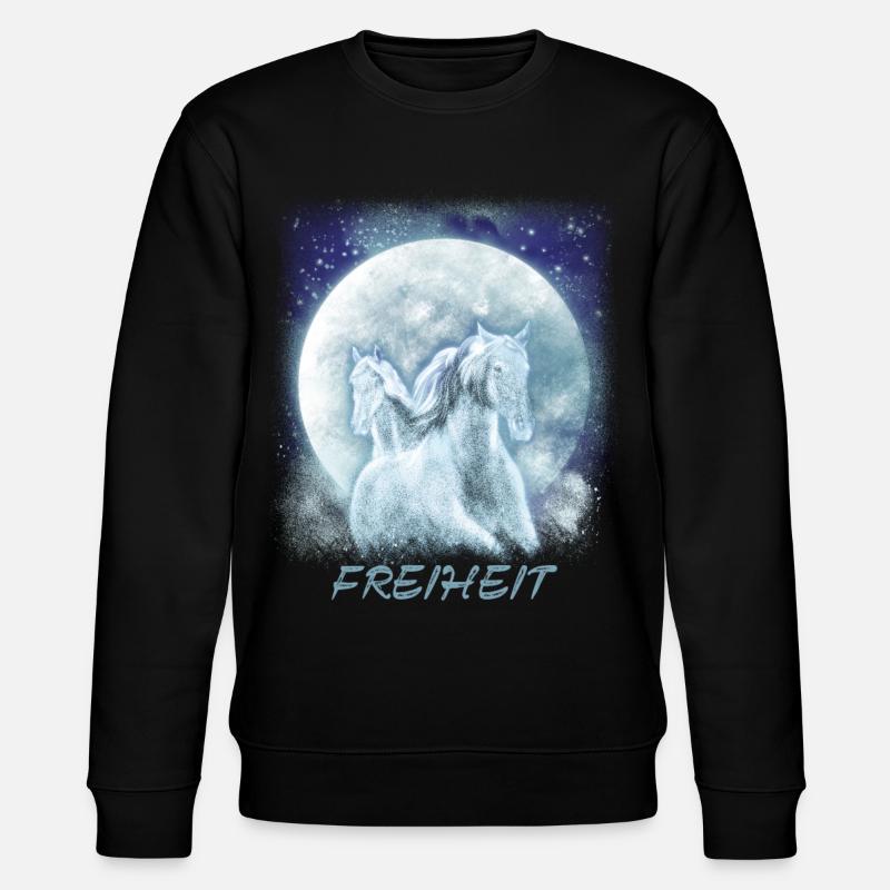Pferde Mädchen Freiheit - Stanley/Stella Unisex Bio-Sweatshirt CHANGER  - Schwarz