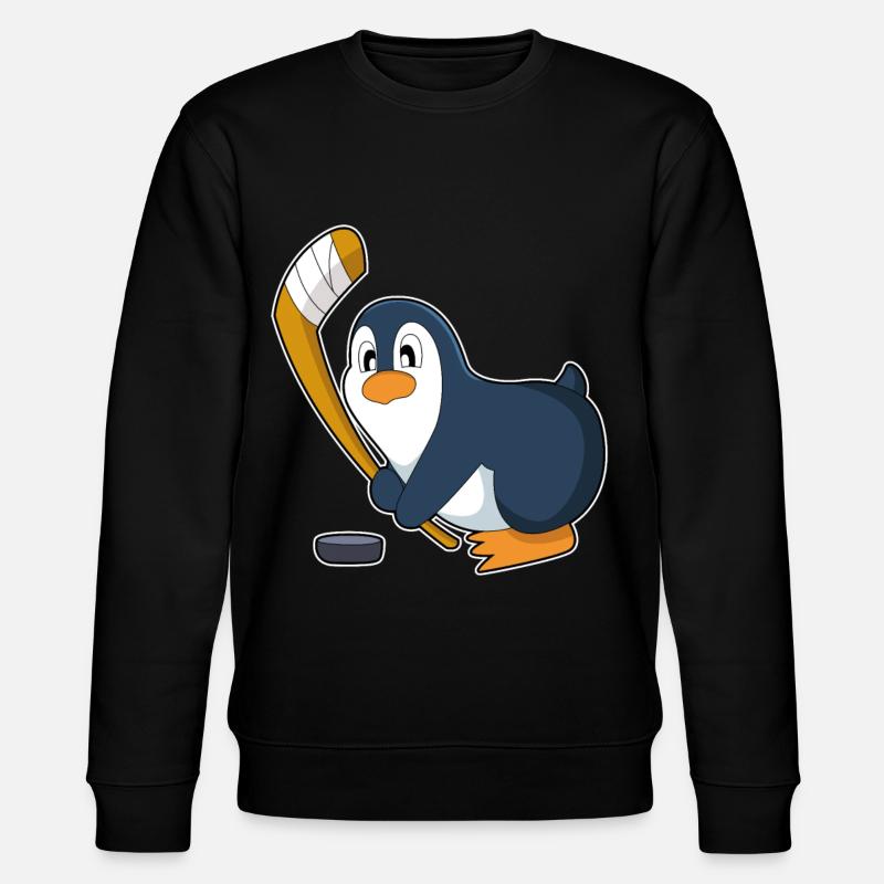 Pinguin Eishockey Eishockeyschläger - Stanley/Stella Unisex Bio-Sweatshirt CHANGER  - Schwarz