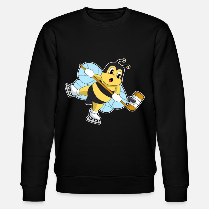 Biene Eishockey Eishockeyschläger - Stanley/Stella Unisex Bio-Sweatshirt CHANGER  - Schwarz