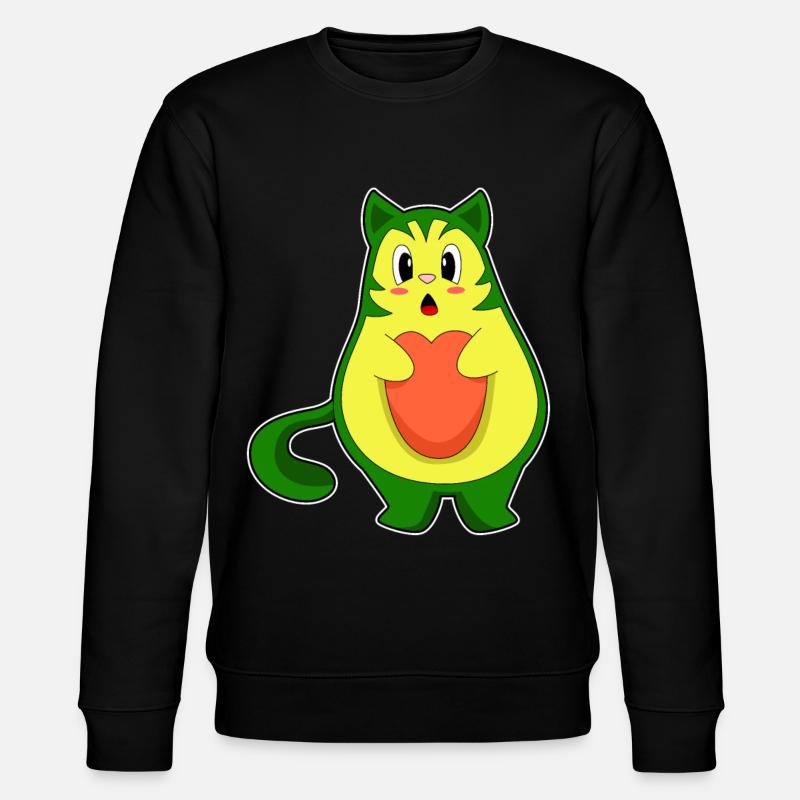 Katze Avocado - Stanley/Stella Unisex Bio-Sweatshirt CHANGER - Schwarz