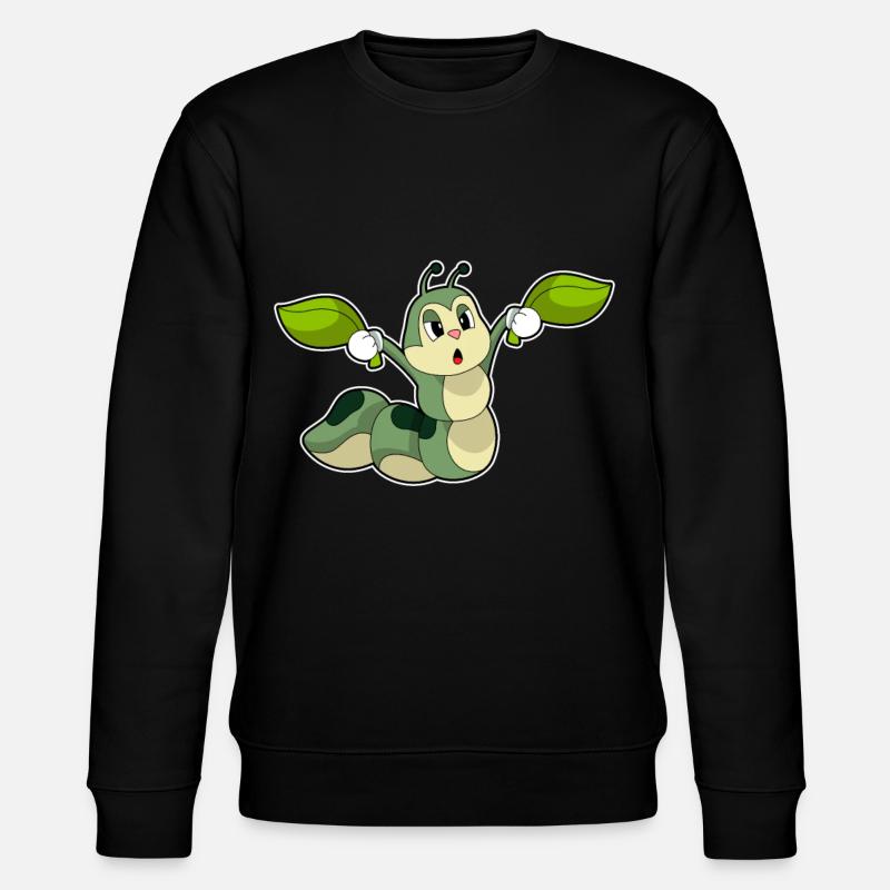 Raupe Blätter - Stanley/Stella Unisex Bio-Sweatshirt CHANGER  - Schwarz