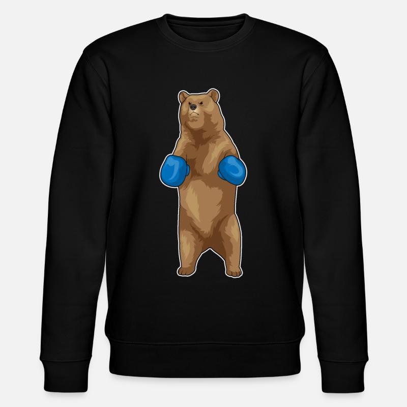 Bär Boxer Boxhandschuhe - Stanley/Stella Unisex Bio-Sweatshirt CHANGER  - Schwarz