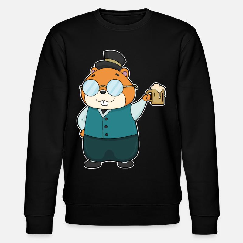 Hamster Bier - Stanley/Stella Unisex Bio-Sweatshirt CHANGER - Schwarz