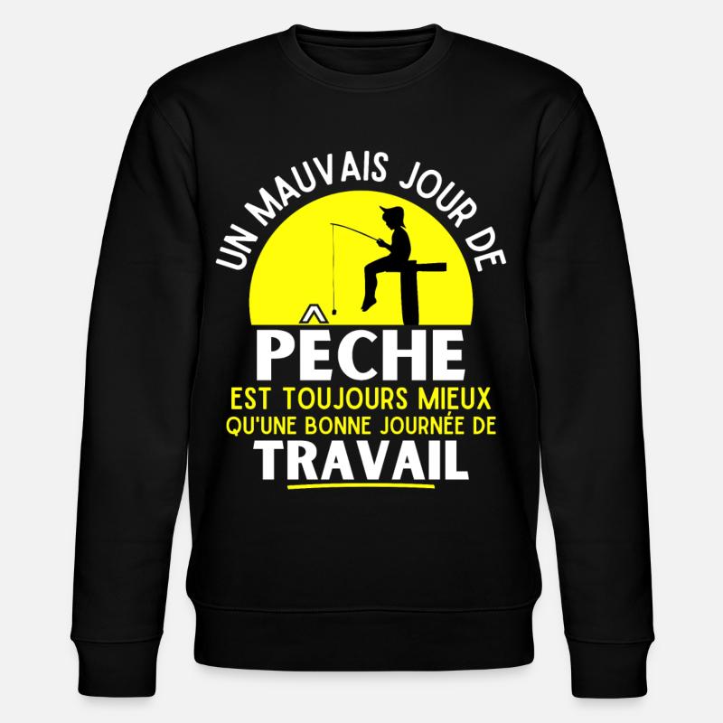 pêche, pêcheur, fan de pêche - Sweat bio CHANGER Stanley/Stella Unisexe - noir