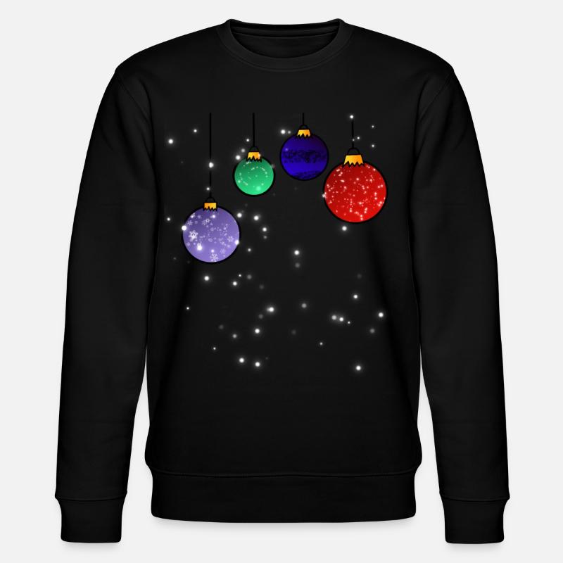 Christbaumkugeln mit Schneeflocken - Stanley/Stella Unisex Bio-Sweatshirt CHANGER  - Schwarz