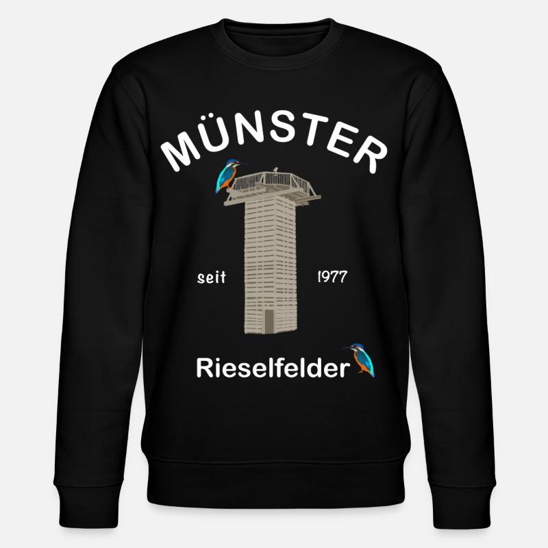 Münster, Rieselfelder, Vogelschutz, Eisvogel - Stanley/Stella Unisex Bio-Sweatshirt CHANGER - Schwarz