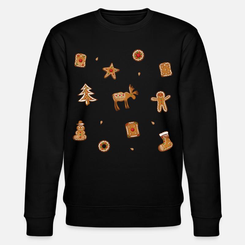 Lebkuchen Plätzchen Spekulatius - Stanley/Stella Unisex Bio-Sweatshirt CHANGER  - Schwarz