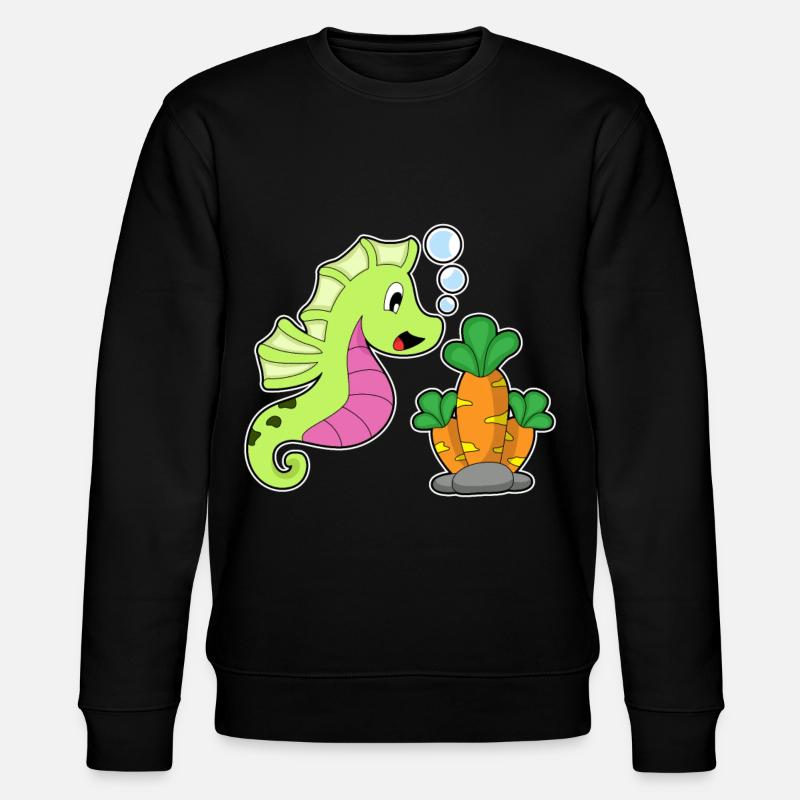 Hippocampe Carotte - Sweat bio CHANGER Stanley/Stella Unisexe - noir
