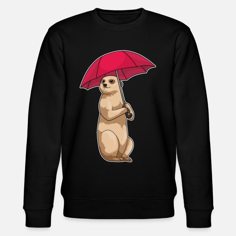 Erdmännchen Regenschirm - Stanley/Stella Unisex Bio-Sweatshirt CHANGER - Schwarz