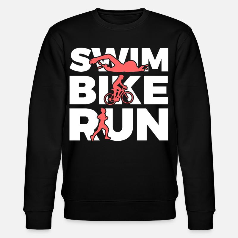 Swimming Cycling Running Repeating - Stanley/Stella CHANGER Unisex Organic Sweatshirt - black