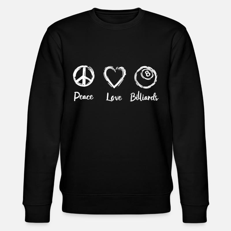 Frieden Liebe Billard - Stanley/Stella Unisex Bio-Sweatshirt CHANGER  - Schwarz