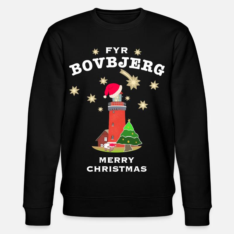Christmas Denmark, lighthouse Bovbjerg - Stanley/Stella CHANGER Unisex Organic Sweatshirt - black