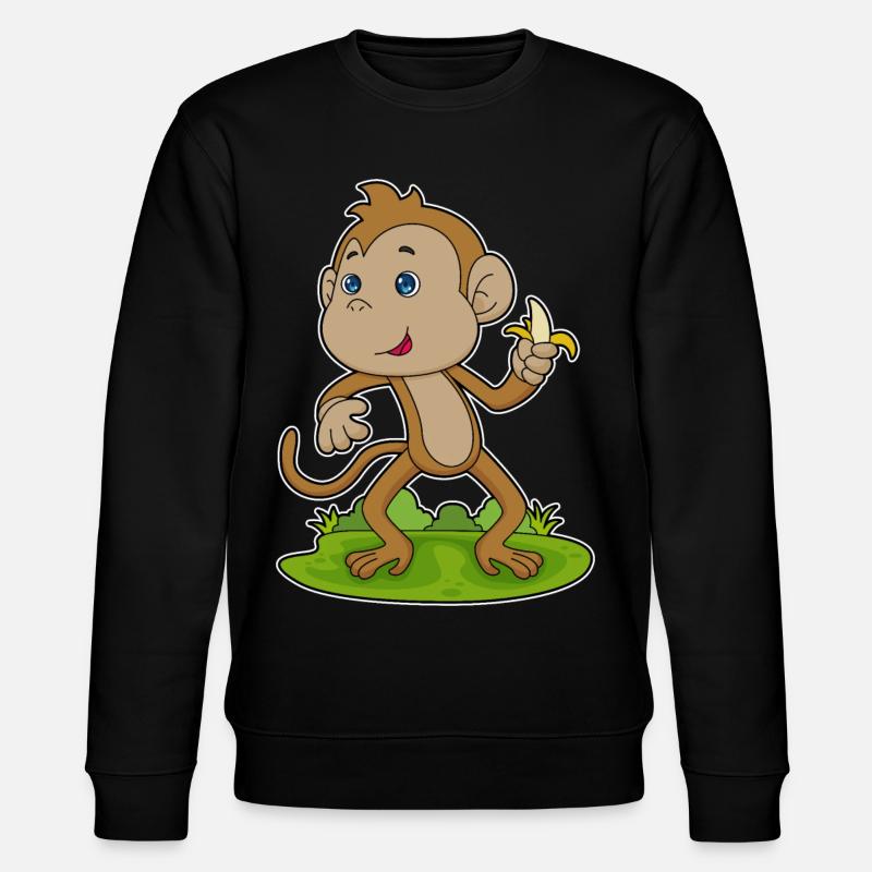 Affe Banane - Stanley/Stella Unisex Bio-Sweatshirt CHANGER  - Schwarz