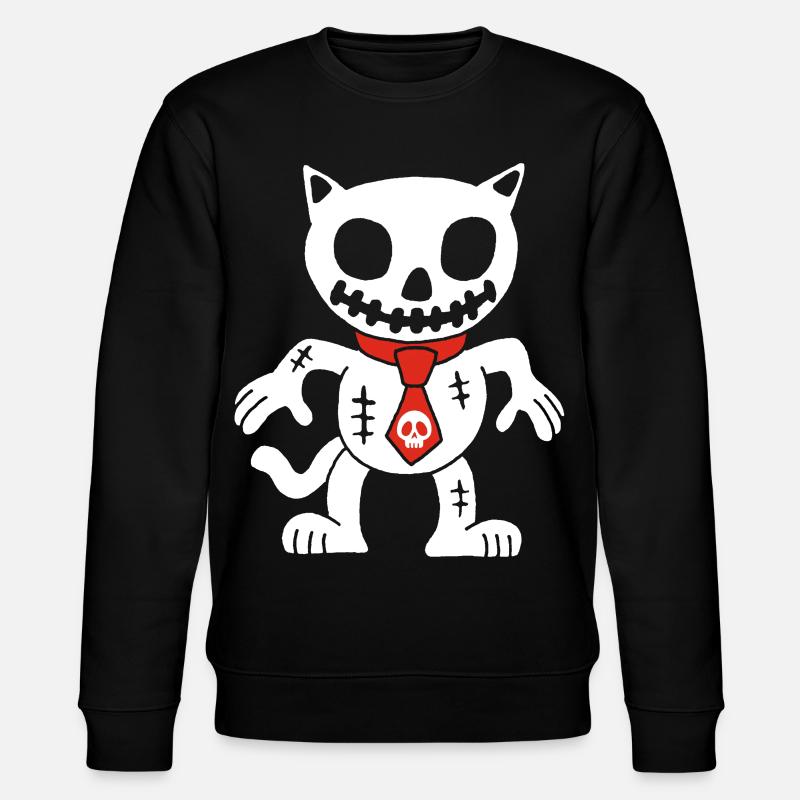 White cat voodoo doll - Stanley/Stella CHANGER Unisex Organic Sweatshirt - black